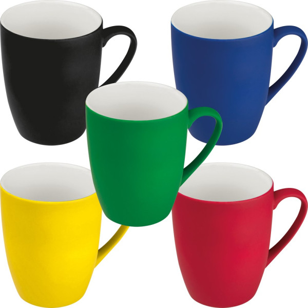 Tasse aus Porzellan, außen gummiert, 300ml