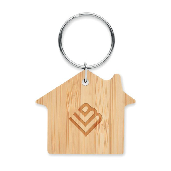HOUSEBOO - Schlüsselring Bambus, Haus