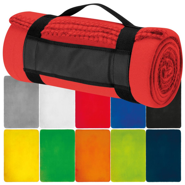 Fleecedecke mit Tragebanderole