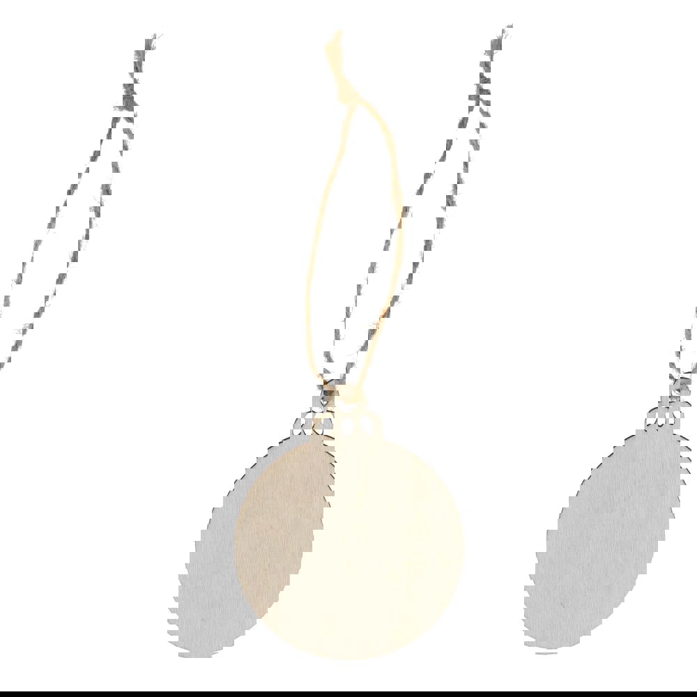 Weihnachtskugel in Form einer Holzkugel