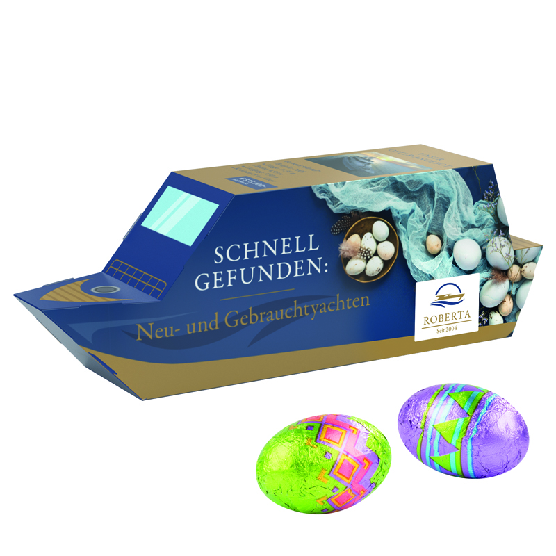 3D-Präsent Schiff, Klett Schoko-Ostereier