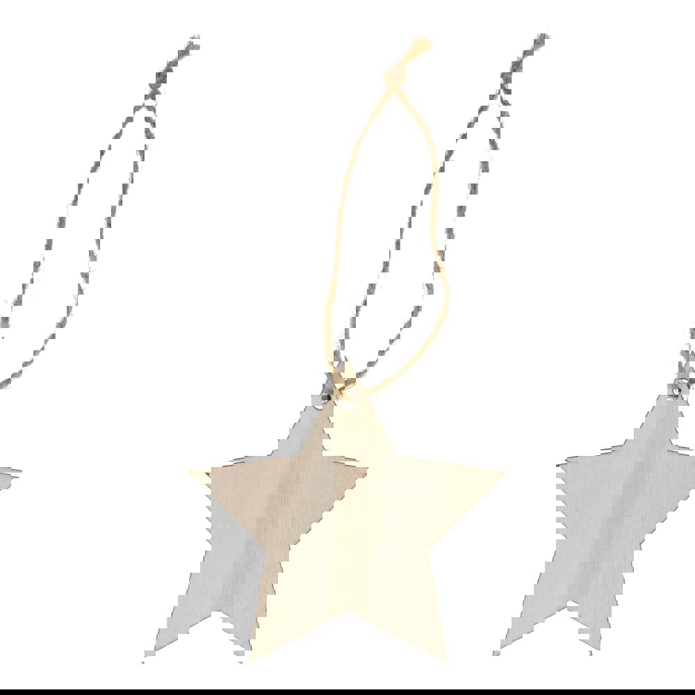 Sternförmiges Weihnachtsornament aus Holz 