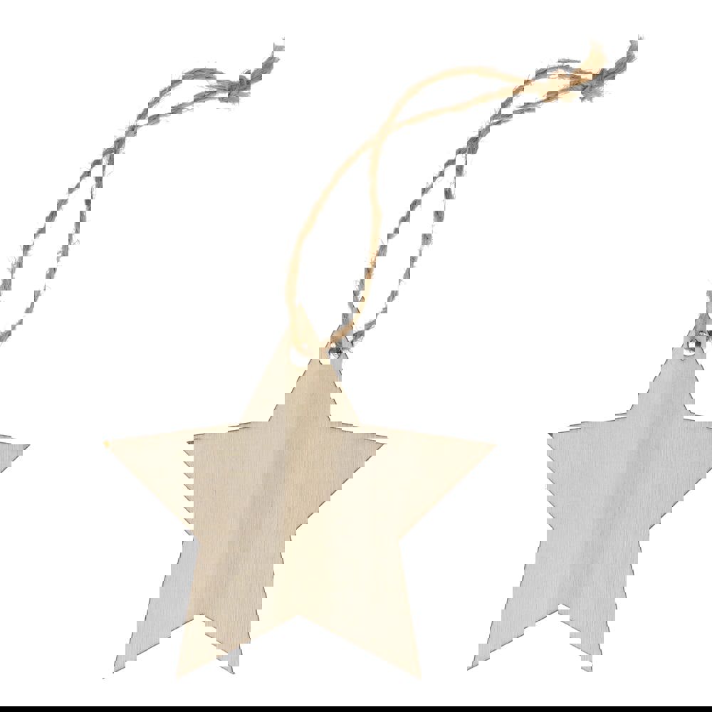 Sternförmiges Weihnachtsornament aus Holz 