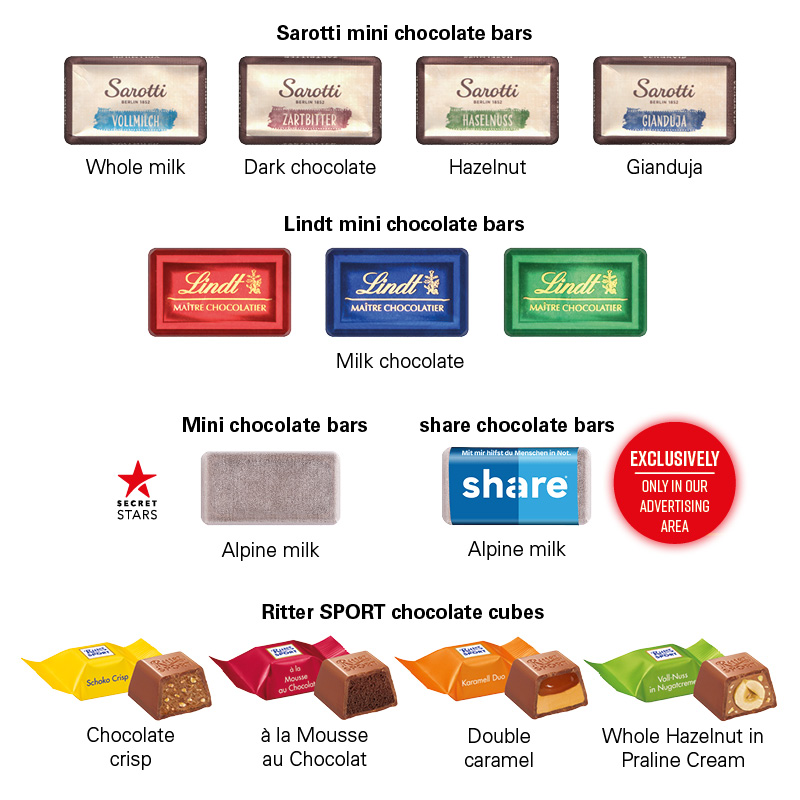 Adventskalender Transporter, Ritter SPORT Schokowürfel