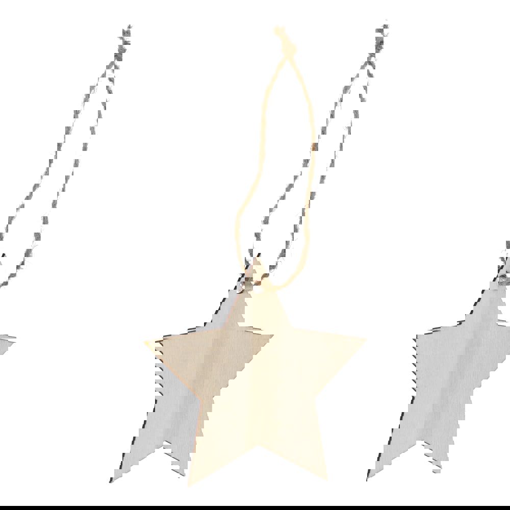 Sternförmiges Weihnachtsornament aus Holz 